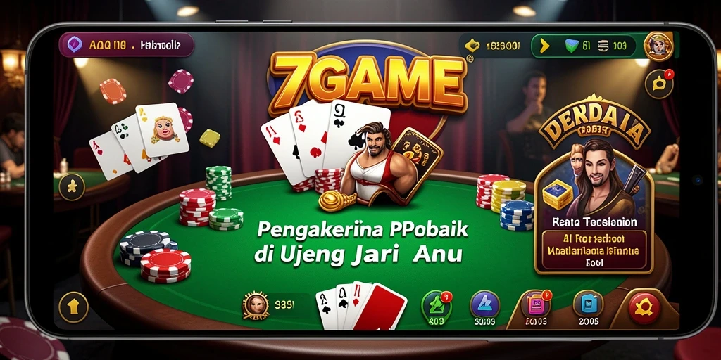 Tampilan gameplay seru dari 7GAME, poker di ujung jari.