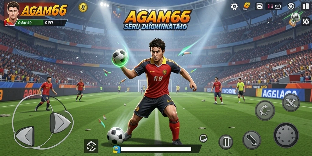 Screenshot utama AGAM66 menampilkan aksi seru dalam permainan olahraga.