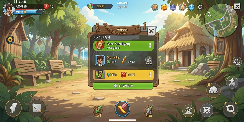 Tangkapan layar dari gameplay ATOM138 yang menyenangkan dan penuh warna.