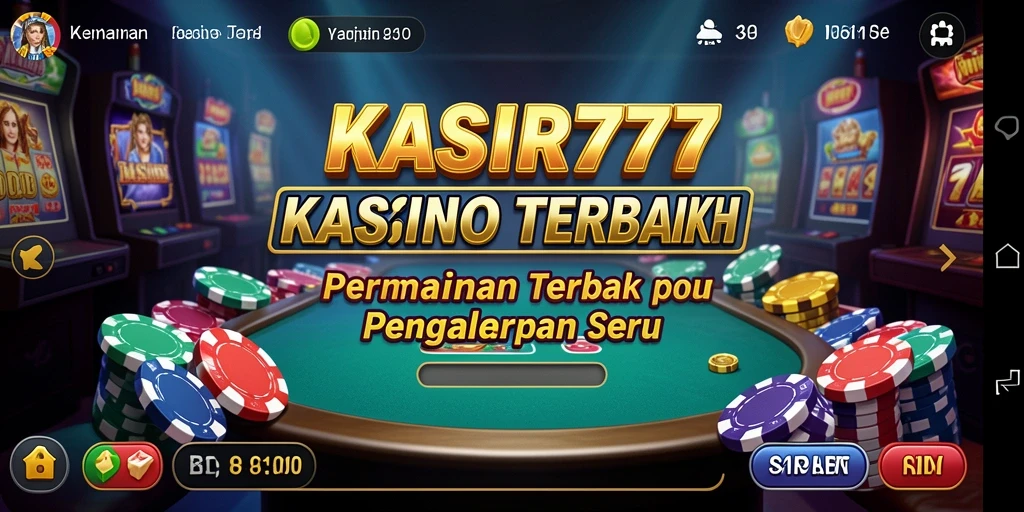 Screenshot utama KASIR777 menampilkan gameplay kasino yang realistis.