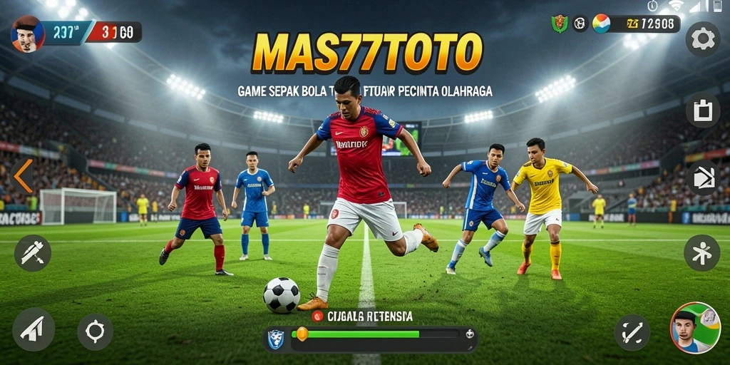 Screenshot gameplay MAS77TOTO yang menampilkan aksi mendebarkan di lapangan.