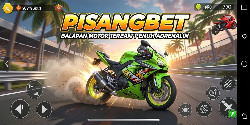 Screenshot gameplay PISANGBET menampilkan balapan motor yang seru dan cepat.