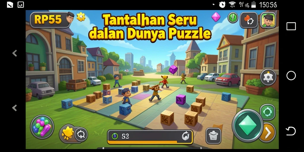 Tampilan gameplay puzzle yang menantang di RP55.