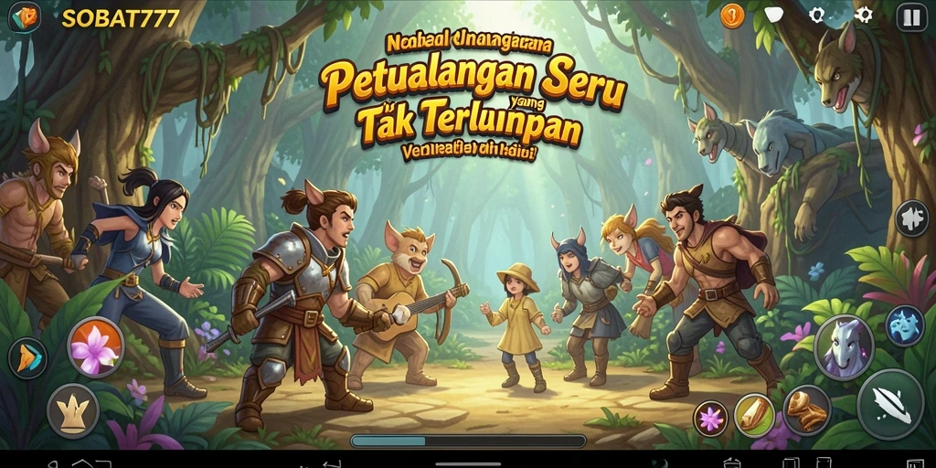 Screenshot gameplay SOBAT777 menampilkan karakter dalam aksi petualangan yang mendebarkan.
